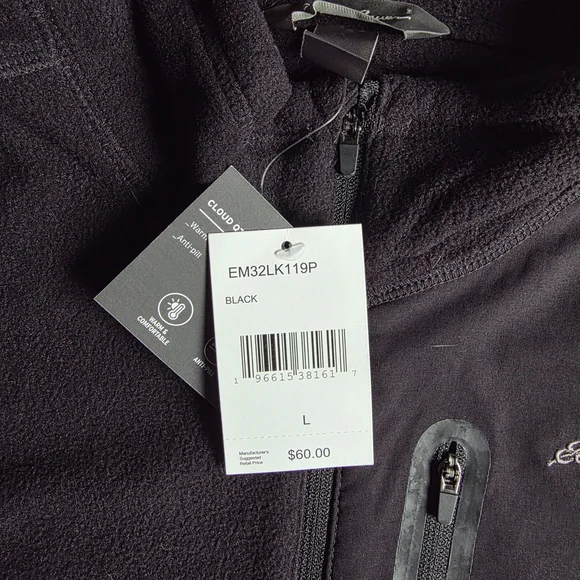 New Eddie Bauer Black Quarter-Zip Pullover Size L - Picture 3 of 3